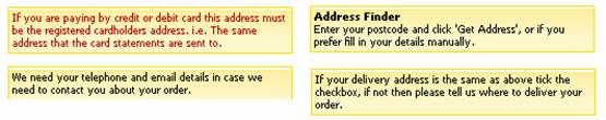 Figure 1.12.1: Examples of cart messages