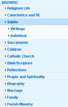 Figure 1.4.1:One style of categories and sub-categories menu structure.