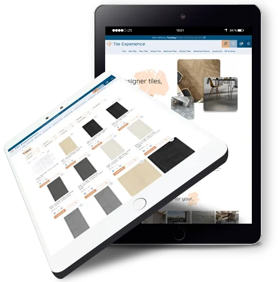 Tile Experience website on a tablet