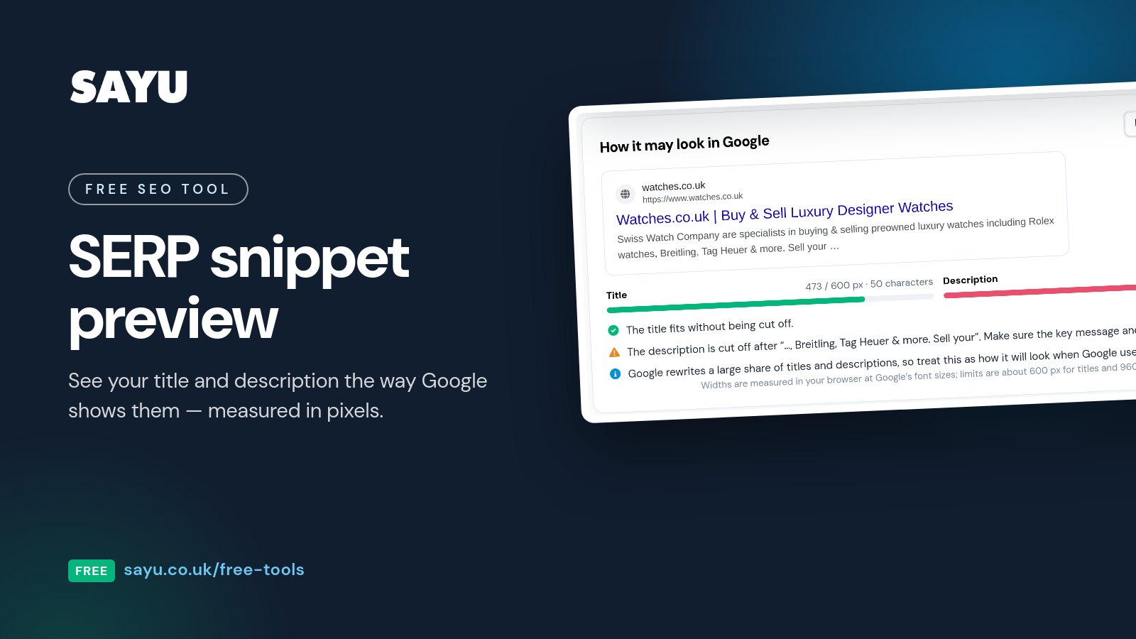 New free tool: SERP snippet preview