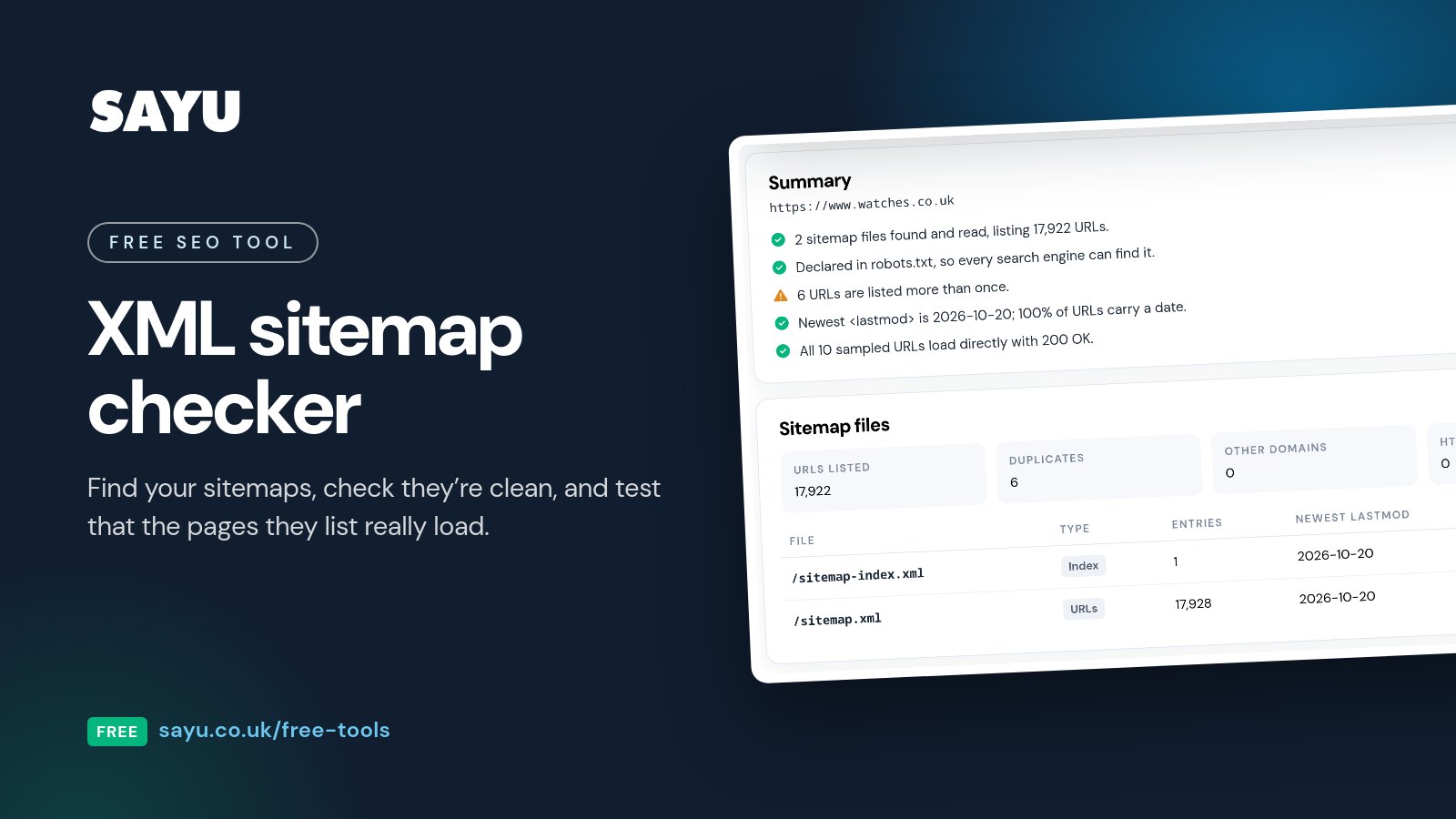 New free tool: XML sitemap checker
