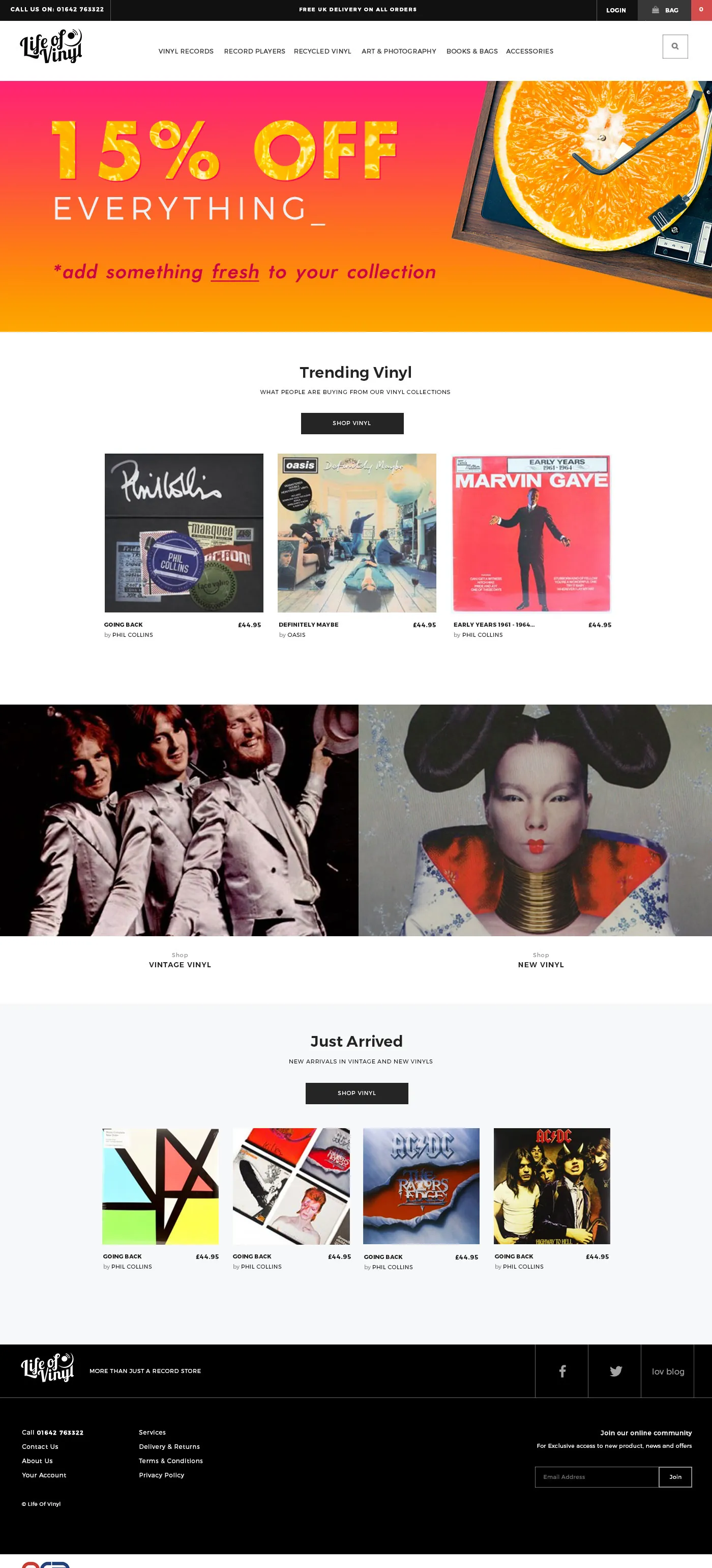 Life Of Vinyl website: homepage