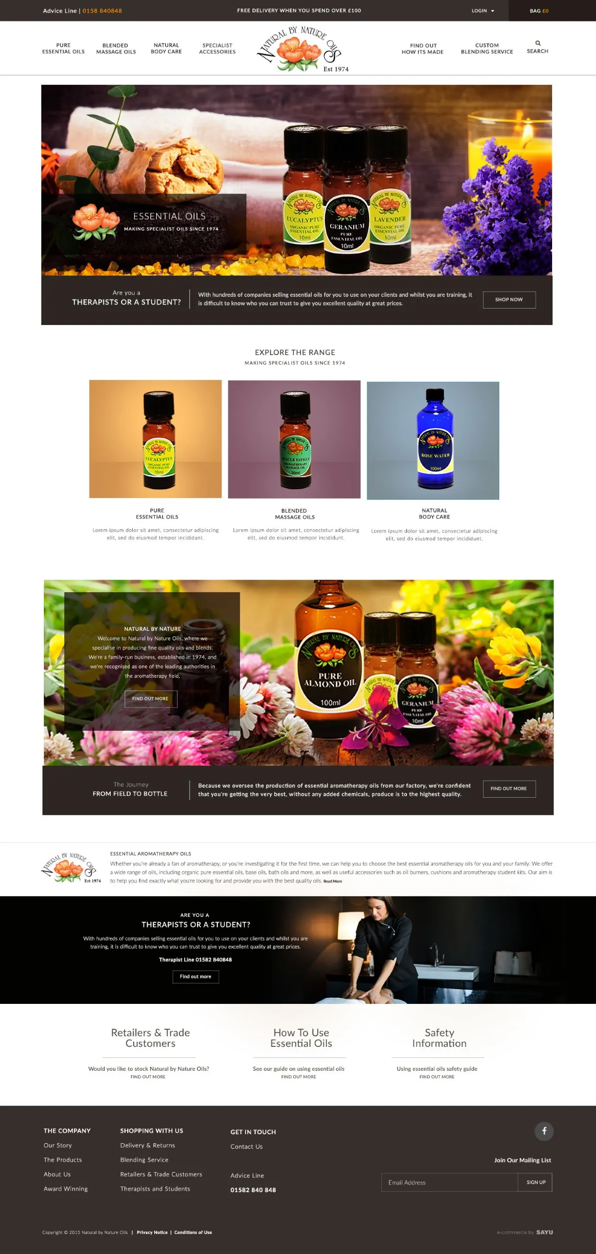 Natural By Nature website: homepage