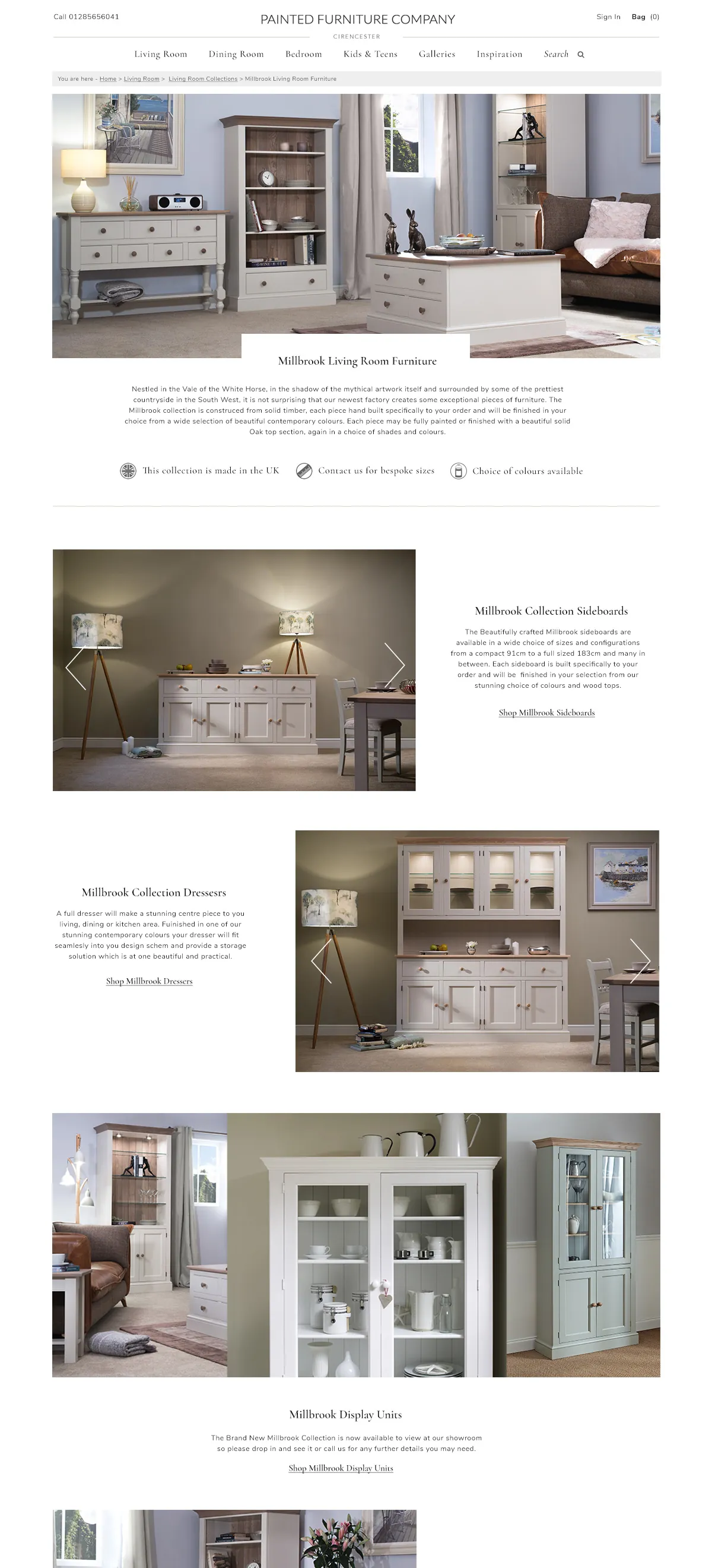Painted Furniture website: explore page