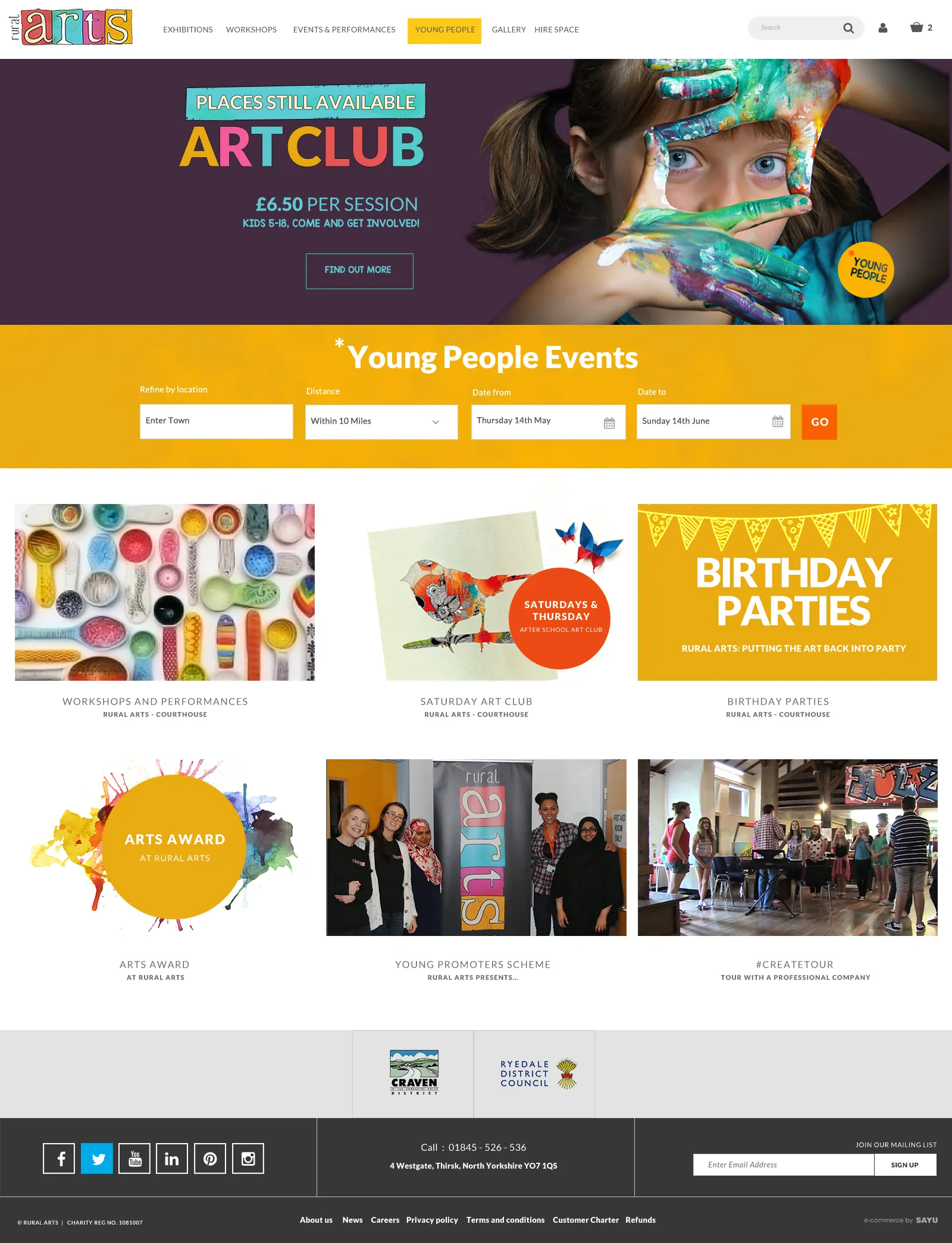 Rural Arts website: young people page