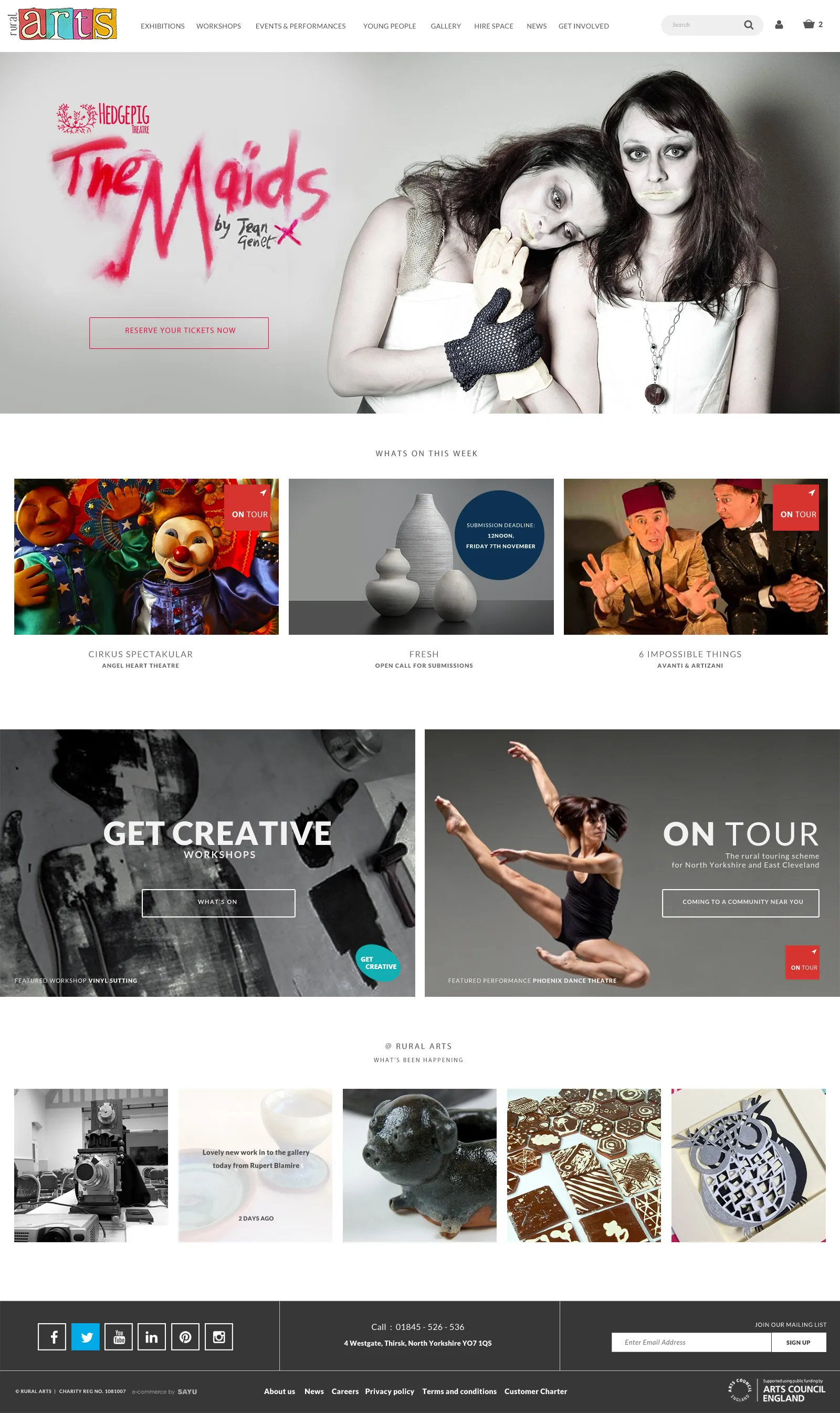 Rural Arts website: homepage