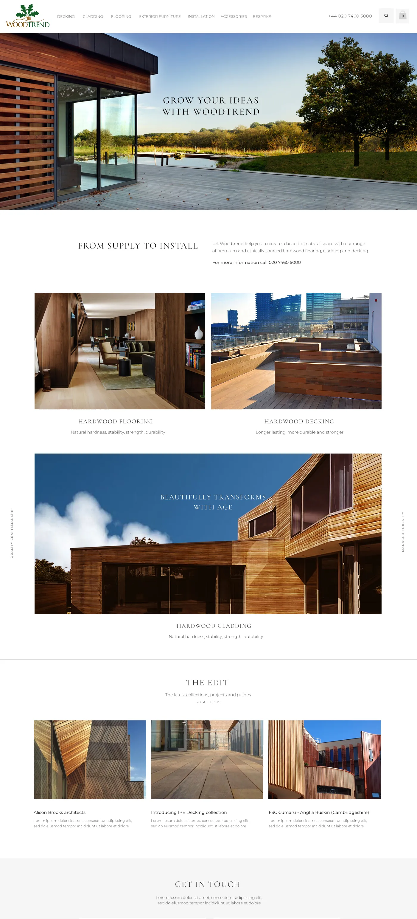 Woodtrend website: homepage