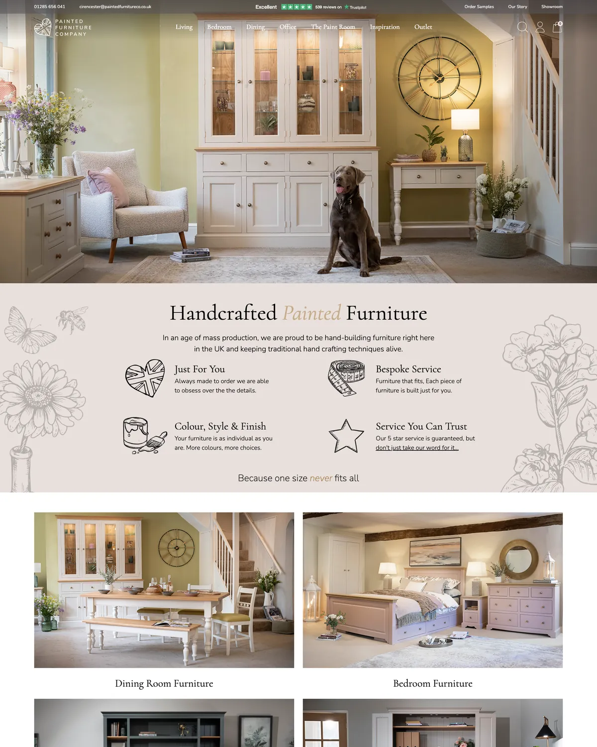 Painted Furniture Co website homepage
